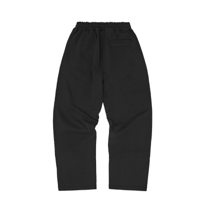ISLAND PUFF PRINT OPEN HEM SWEATPANT [BLACK]