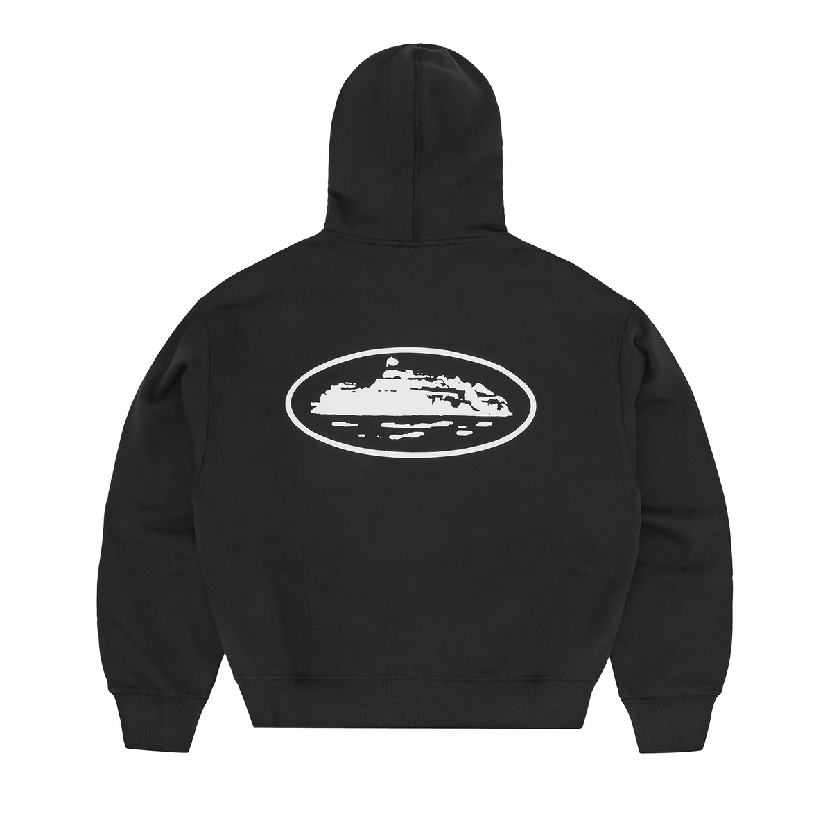 ISLAND PUFF PRINT ZIP HOODIE [BLACK]