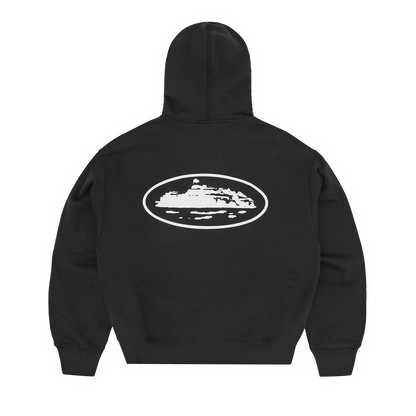 ISLAND PUFF PRINT ZIP HOODIE [BLACK]